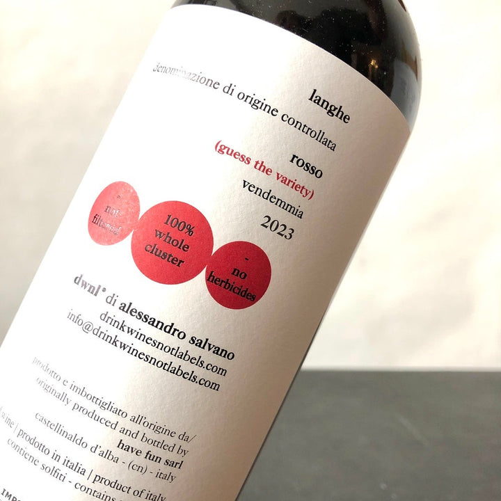 Drink Wine Not Labels Langhe Rosso Dolcetto 2023